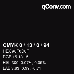 Color code: CMYK 0 / 13 / 0 / 94 | qconv.com