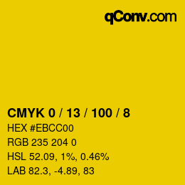 Color code: CMYK 0 / 13 / 100 / 8 | qconv.com