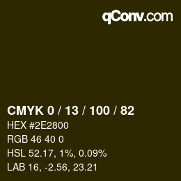 Color code: CMYK 0 / 13 / 100 / 82 | qconv.com
