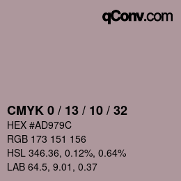 カラーコード: CMYK 0 / 13 / 10 / 32 | qconv.com