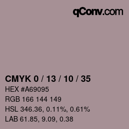 カラーコード: CMYK 0 / 13 / 10 / 35 | qconv.com