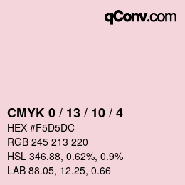 カラーコード: CMYK 0 / 13 / 10 / 4 | qconv.com