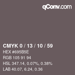 カラーコード: CMYK 0 / 13 / 10 / 59 | qconv.com