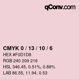 カラーコード: CMYK 0 / 13 / 10 / 6 | qconv.com