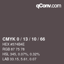 Color code: CMYK 0 / 13 / 10 / 66 | qconv.com