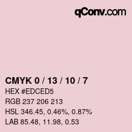 颜色代码: CMYK 0 / 13 / 10 / 7 | qconv.com