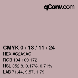 颜色代码: CMYK 0 / 13 / 11 / 24 | qconv.com