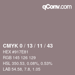Código de color: CMYK 0 / 13 / 11 / 43 | qconv.com
