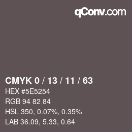 Color code: CMYK 0 / 13 / 11 / 63 | qconv.com