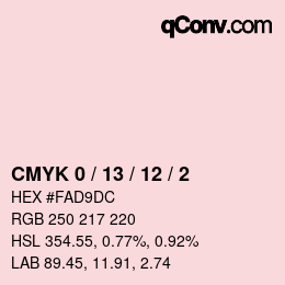 カラーコード: CMYK 0 / 13 / 12 / 2 | qconv.com
