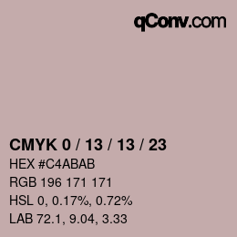 カラーコード: CMYK 0 / 13 / 13 / 23 | qconv.com