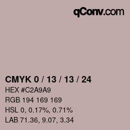 カラーコード: CMYK 0 / 13 / 13 / 24 | qconv.com