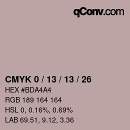 カラーコード: CMYK 0 / 13 / 13 / 26 | qconv.com