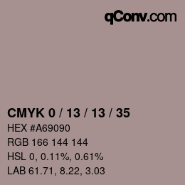 カラーコード: CMYK 0 / 13 / 13 / 35 | qconv.com