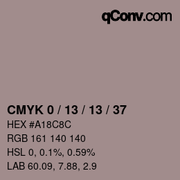 カラーコード: CMYK 0 / 13 / 13 / 37 | qconv.com