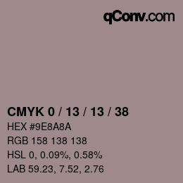 カラーコード: CMYK 0 / 13 / 13 / 38 | qconv.com