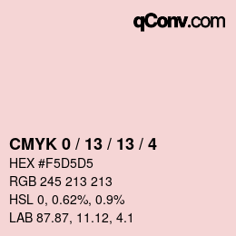 カラーコード: CMYK 0 / 13 / 13 / 4 | qconv.com