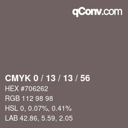 カラーコード: CMYK 0 / 13 / 13 / 56 | qconv.com
