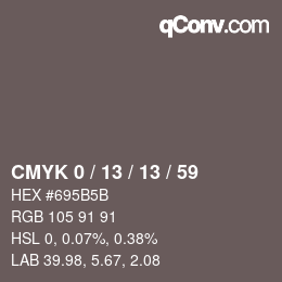 カラーコード: CMYK 0 / 13 / 13 / 59 | qconv.com