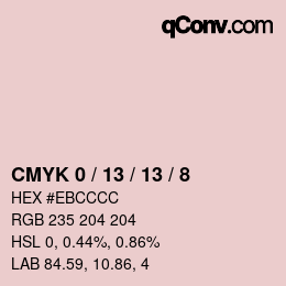 カラーコード: CMYK 0 / 13 / 13 / 8 | qconv.com