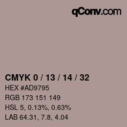 カラーコード: CMYK 0 / 13 / 14 / 32 | qconv.com