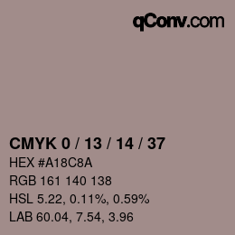 カラーコード: CMYK 0 / 13 / 14 / 37 | qconv.com
