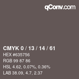 Color code: CMYK 0 / 13 / 14 / 61 | qconv.com