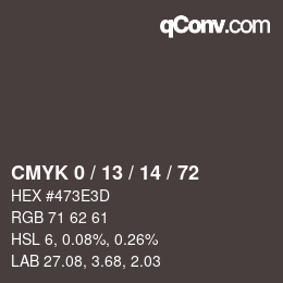 Color code: CMYK 0 / 13 / 14 / 72 | qconv.com