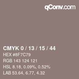 Color code: CMYK 0 / 13 / 15 / 44 | qconv.com