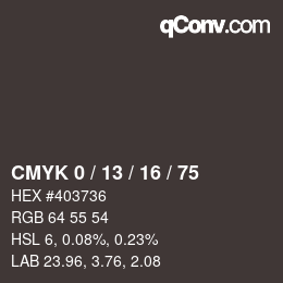 Color code: CMYK 0 / 13 / 16 / 75 | qconv.com