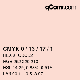 カラーコード: CMYK 0 / 13 / 17 / 1 | qconv.com
