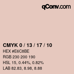 カラーコード: CMYK 0 / 13 / 17 / 10 | qconv.com