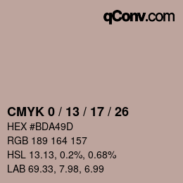 カラーコード: CMYK 0 / 13 / 17 / 26 | qconv.com