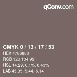 カラーコード: CMYK 0 / 13 / 17 / 53 | qconv.com