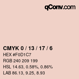 颜色代码: CMYK 0 / 13 / 17 / 6 | qconv.com