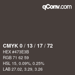 Color code: CMYK 0 / 13 / 17 / 72 | qconv.com