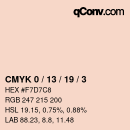 Color code: CMYK 0 / 13 / 19 / 3 | qconv.com