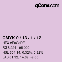 カラーコード: CMYK 0 / 13 / 1 / 12 | qconv.com