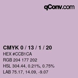 カラーコード: CMYK 0 / 13 / 1 / 20 | qconv.com
