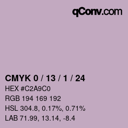 カラーコード: CMYK 0 / 13 / 1 / 24 | qconv.com