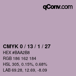カラーコード: CMYK 0 / 13 / 1 / 27 | qconv.com