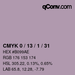 カラーコード: CMYK 0 / 13 / 1 / 31 | qconv.com