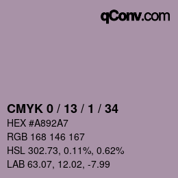 カラーコード: CMYK 0 / 13 / 1 / 34 | qconv.com