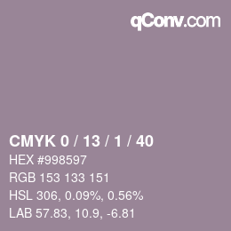 カラーコード: CMYK 0 / 13 / 1 / 40 | qconv.com