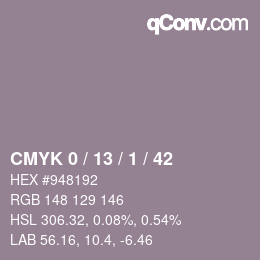 Color code: CMYK 0 / 13 / 1 / 42 | qconv.com