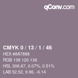 Color code: CMYK 0 / 13 / 1 / 46 | qconv.com