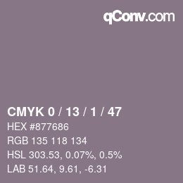 Color code: CMYK 0 / 13 / 1 / 47 | qconv.com