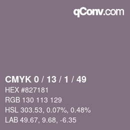 カラーコード: CMYK 0 / 13 / 1 / 49 | qconv.com