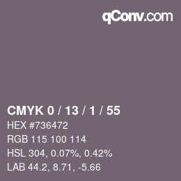 カラーコード: CMYK 0 / 13 / 1 / 55 | qconv.com