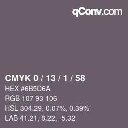 Color code: CMYK 0 / 13 / 1 / 58 | qconv.com